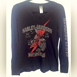 Long sleeve lone wolf Harley shirt